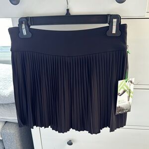 Kyodan Black Mini Skater Skirt Pleated